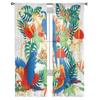 Cute Parrot Green Leaves Sheer Window Curtains for Living Room Girl Bedroom Tulle Curtains Kitchen Veil Chiffon Drapes