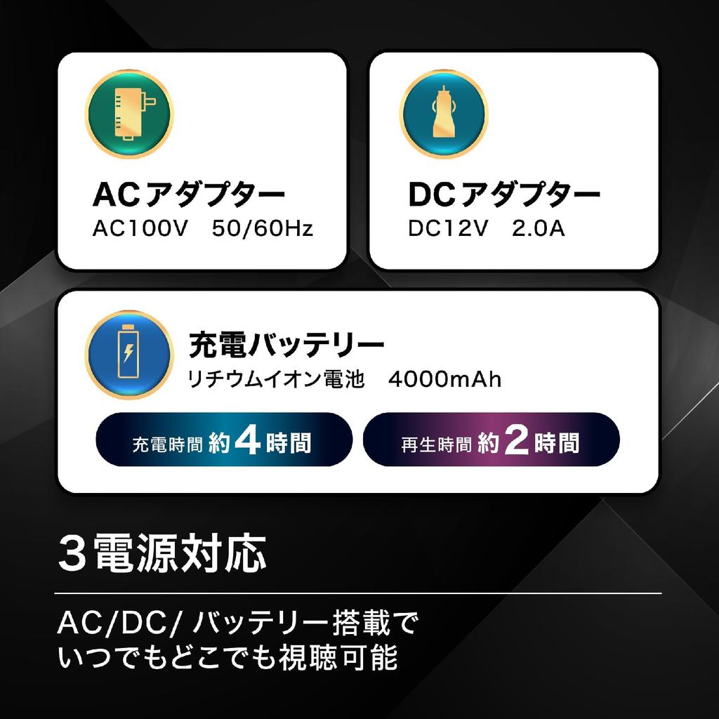 BLUEWIDE FHD Portable Player with Rechargeable CPRM 3 Power 2 Hours of Continuous Japanese Support 14-inch Blu-ray Battery, Support, Sources,