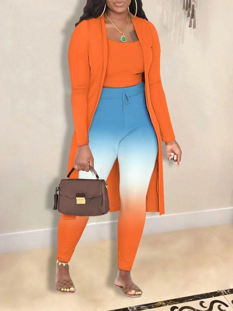 Women's 3-Piece Fashion Sets with Printed Blouse, Pants, and Cardigan in Multiple Colors and Patterns