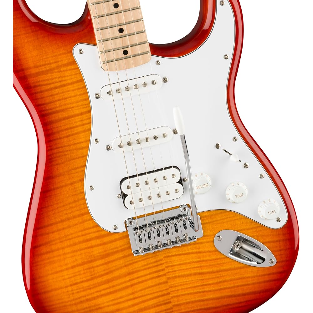 Squier by Fender Electric Guitar Affinity Series™ Stratocaster® FMT HSS, Maple Fingerboard, White...