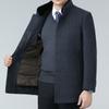 Winter double-sided cashmere coat for men, mink collar, down gallbladder stand-up collar, thickened removable high-end wool woolen coat