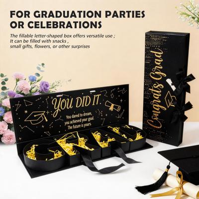 Graduation Gift Box 2026 Self-Fillable Letter Shaped Keepsake Box for Snacks Gifts Cash Flowers DIY Graduation Gift for High School College