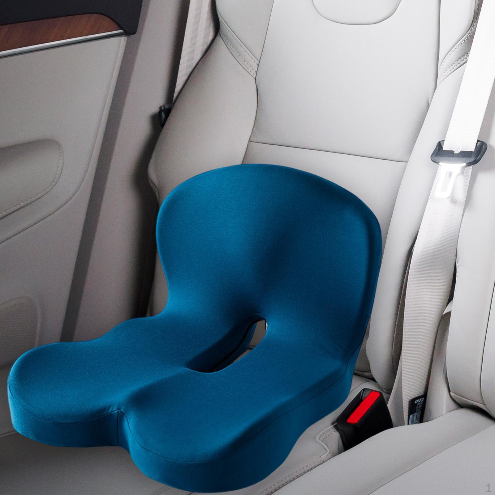 

Подушка для стула для комфорта, поддержки копчика и спинки для офисных игр темно-синий