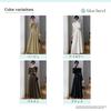 Blue Beryl Knit Fit High Long Women's Off-the-Shoulder Dress, & Flare, Waist, Sleeves, Elegant, Ivory, BB059-IV-M