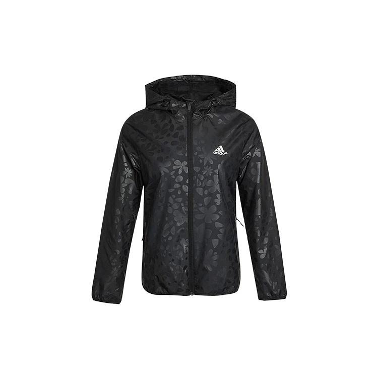 (WMNS) adidas Logo Solid Color Woven Zipper Hooded Jacket Black Women s GQ0616 XL
