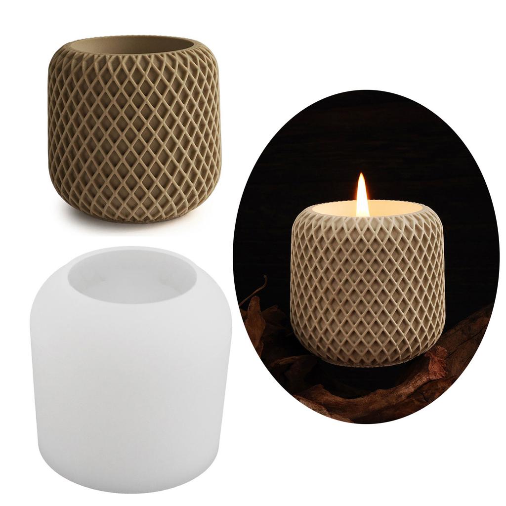 Unregelmäßiges Gitter Aufbewahrungsbox Form Ornamente Glas Flaschen Gips Beton Formen DIY Kerze Tasse Form Blumentopf Silikon Harz