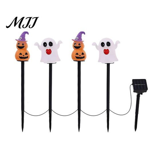 Waterproof Garden Stakes Halloween Solar Pumpkin Light, Ghost Stake Festival Holiday Yard LED Pathway Light for Patio Lawn Decor Reusable Outdoor