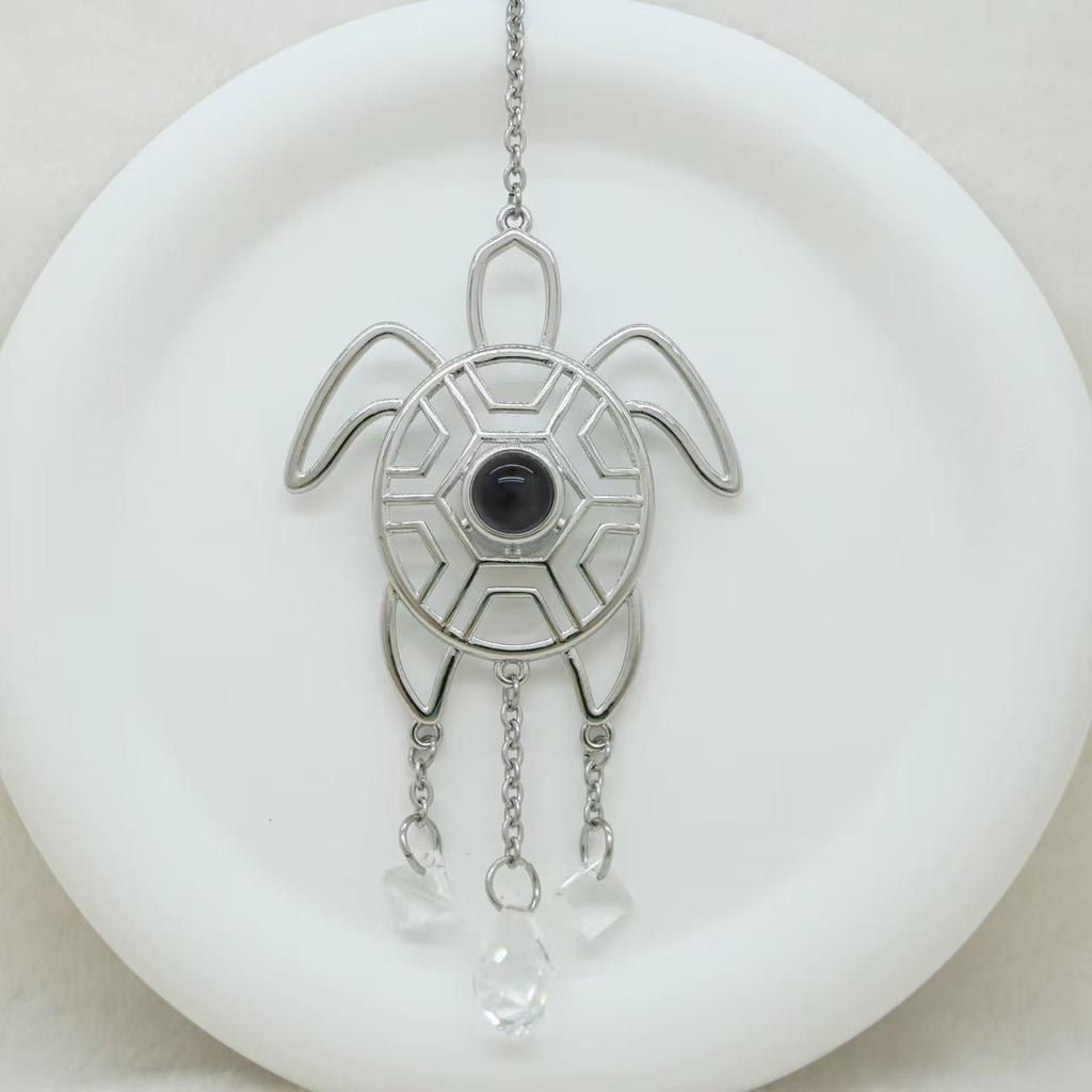 10mm Custom Photo Christmas Tree & Turtle Pendant Necklace