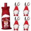 Kreativní vánoční sada na víno Zlaté sametové šaty Obaly na láhev vína Rukáv Santa Sněhulák Vánoce Nový rok Dekorace na jídelní stůl