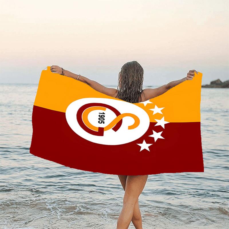 1pc Football Team (13) Beach Towel, Beach and Seaside Swimming Pool Equipment, Fashion Pattern, Rectangular, Travel Essentials