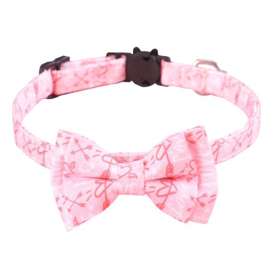 

Ошейник для собак с узором «любящее сердце», декоративные регулируемые отрывные ошейники с бантом для домашних кошек, собак