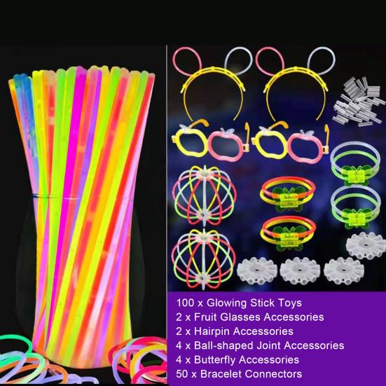 1 Set Glow Decorative Stick Kit Transformable Wearable Exciting Accessories for Glowing Nighttime Fun Stick Toys