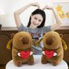 Love Heart Capybara Plush Toy Fluffy Capybara Stuffed Doll Creative Capybara Cotton Doll  Birthday