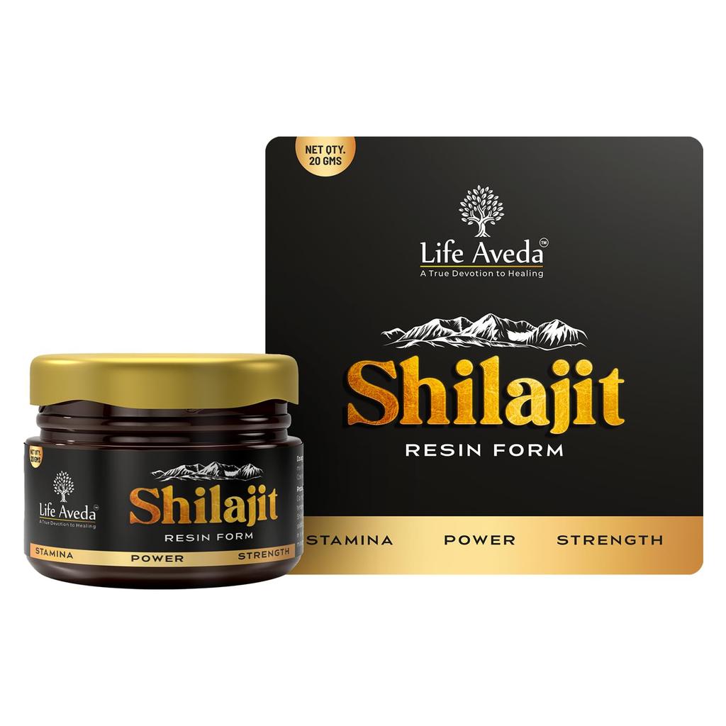 Life Aveda Shilajit/Shilajeet Resina Himalayana (20g) - 500 mg per porzione | 100% Ayurvedico | Oltre 80 minerali con il 75% di acido fulvico | Supporto per la Vitali