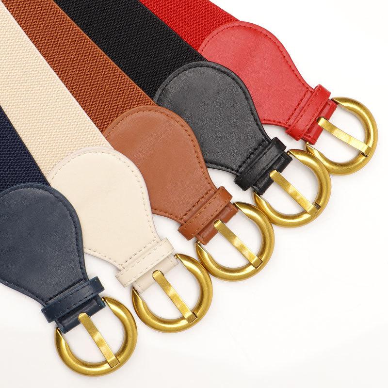 Belt for Women Retro Pin Buckle Decorative Jacket for Women Over Waist Belt for Women Fashion Versatile Simple Elastic Elastic Waist Seal for Women