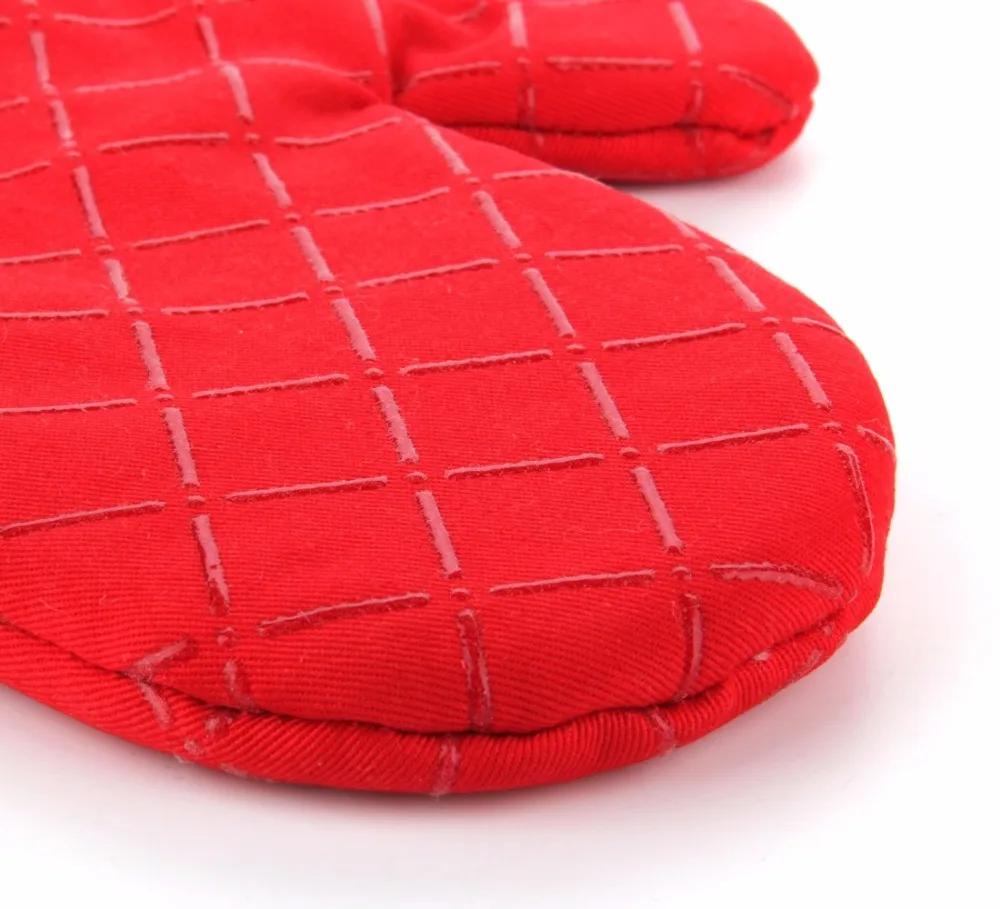 2 Pcs Kitchen Oven Mitts With Non-Slip Silicone Printed Cotton Glove 1 Pair of Heat Resistant Cooking Baking Grilling Tools