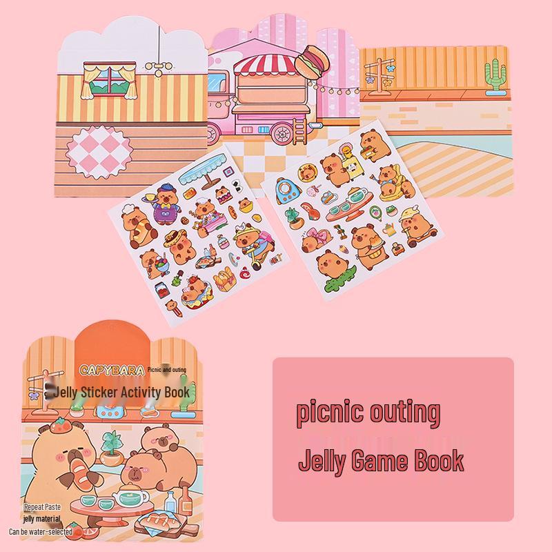 Capybara Jelly Stickers Quiet Book: DIY Creative Early Education Puzzle for Kids