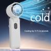 Portable Fan Mini Handheld Fan USB Rechargeable Turbo Fan Foldable Hand held Fan Small Ice Cooling Fan with 3600mAh Power Bank