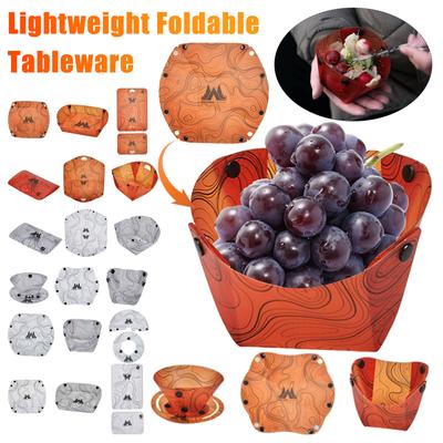Foldable Camping Tableware Portable Bowl Dinner Plate Coffee Filter Free Heat-resistant Bowl Plate Set Camp Cooking Supplies New
