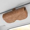 Shock-proof Car Glasses Bag Suede Leather Sunglasses Case Sun Visor Glasses Case  Car  Interior