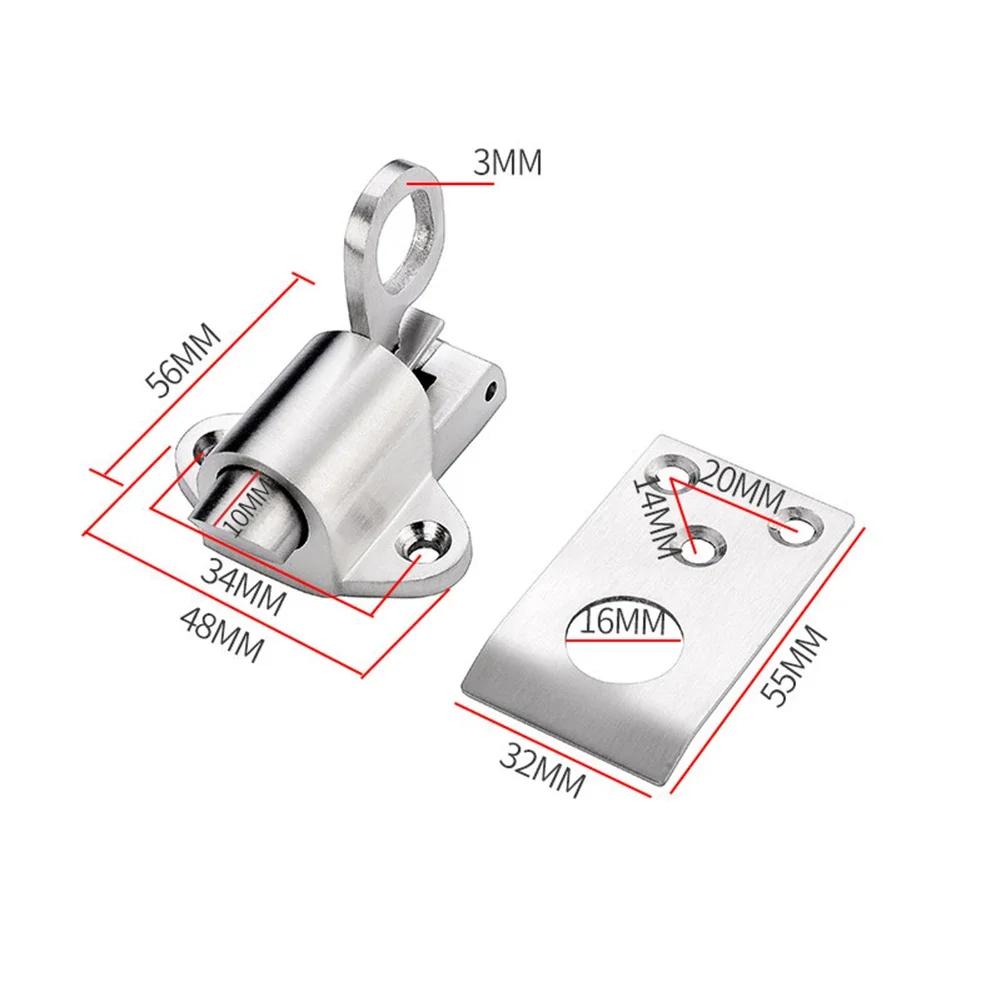 

Автоматическая пружинная защелка из нержавеющей стали, самозакрывающаяся раздвижная защелка для оконных ворот, защелка безопасности, фурнитура для дверного болта