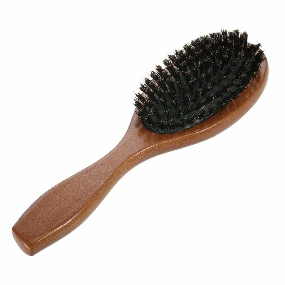 

Natural Boar Bristle Hair Brush Anti Static Scalp Massage Comb with Wooden Handle for Long Thick Curly Hair A