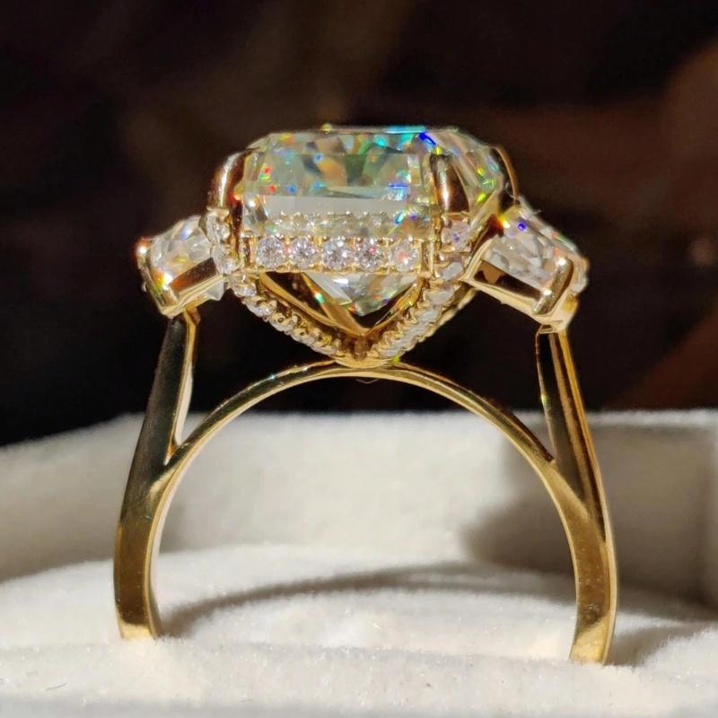 Luxurious Sparkling Square Set Zircon Women's Ring, Suitable for Bridal Engagement, Wedding Banquet Jewelry Gifts