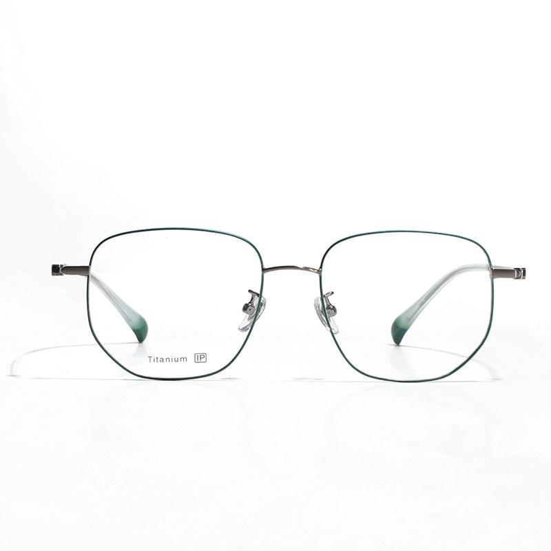 Glasses Metal Titanium Flat Mirror Men'S Plain Mirror, Can Be Matched With Degree Myopia Flat Mirror Women'S Large Frame