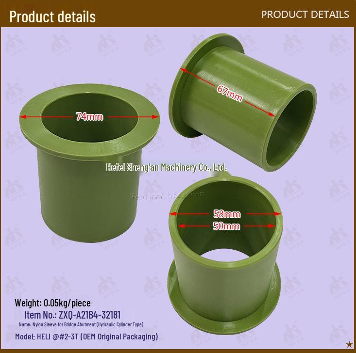 Steering Axle End Nylon Bushing for Hydraulic Cylinder Forklifts @#2-3T-A21B4-32181