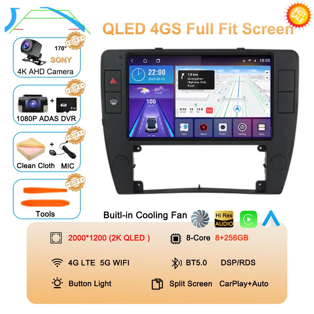 Android 14 Autoradio Carplay Car Radio For Passat B5 2000 2001 2002 2003-2005 Auto 4G Multimedia GPS 2 Din Player DSP Navigation