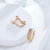 Bright Square Natural Zircon Earrings For Women Girl Trendy  Rose Gold Color Korean Sexy Creative Daily Jewelry