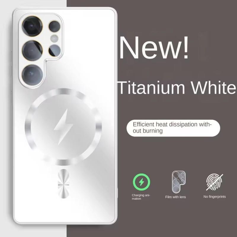 Ultratenký AG Matný Magnetický Kryt Pro Magsafe Pro Samsung Galaxy S25 S24 S23 Ultra Plus Ochranné Sklo Objektivu Nárazuvzdorný Kryt