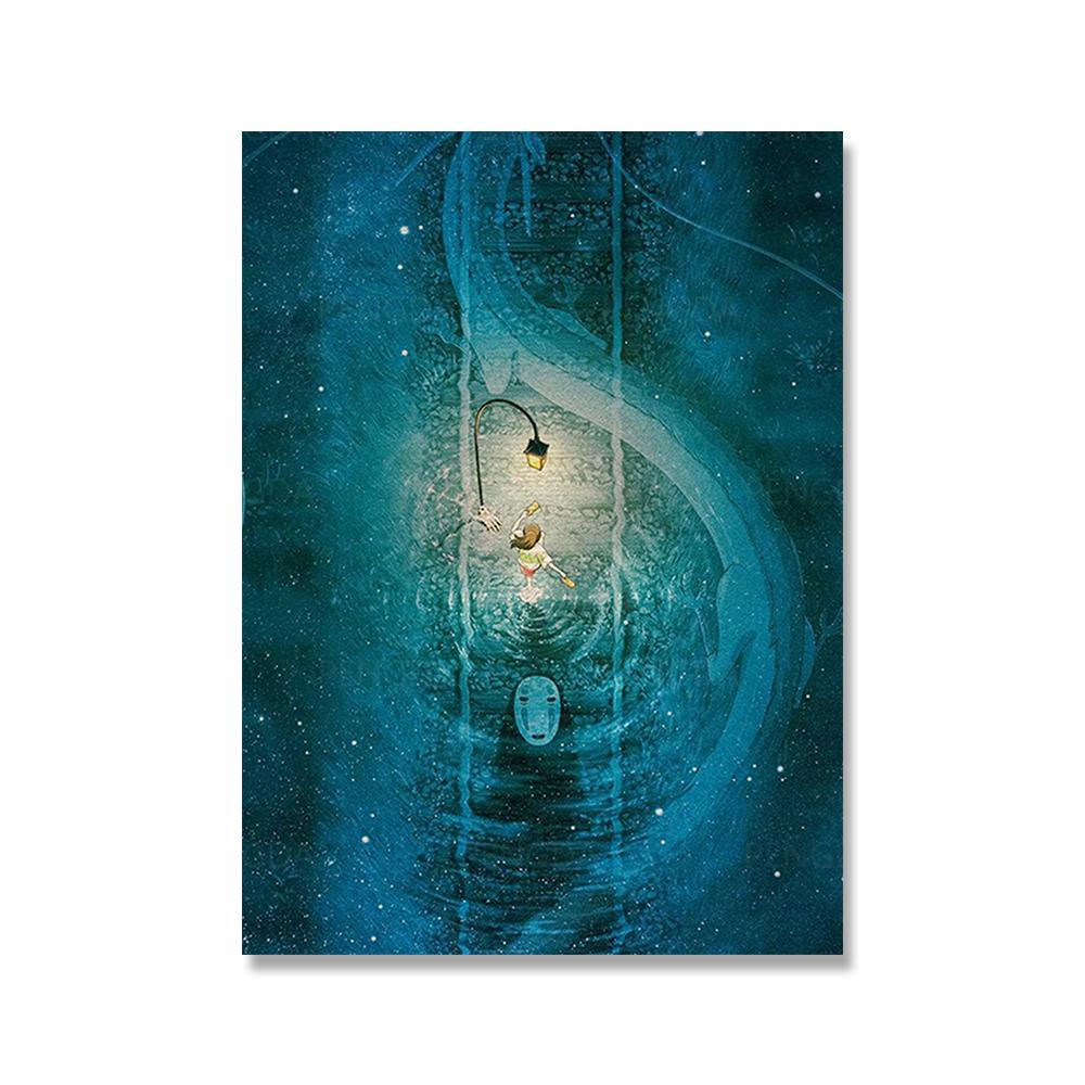 

Украшение дома, живопись, постеры, мультяшные ночные луны, настенные художественные принты на холсте, вид на природу, современные картины для спальни, гостиной 21*30cm