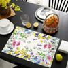 4/6/8 Pièces Sets de Table Hortensia Rose Lavables en Lin pour Cuisine de Ferme Table de Salle à Manger Usage Quotidien Articles de Décoration Intérieure