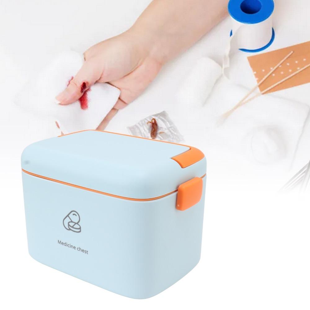 

Removable Tray Medicine Storage Box Thickened Pp Family Emergency Medicine Case Home Use синий