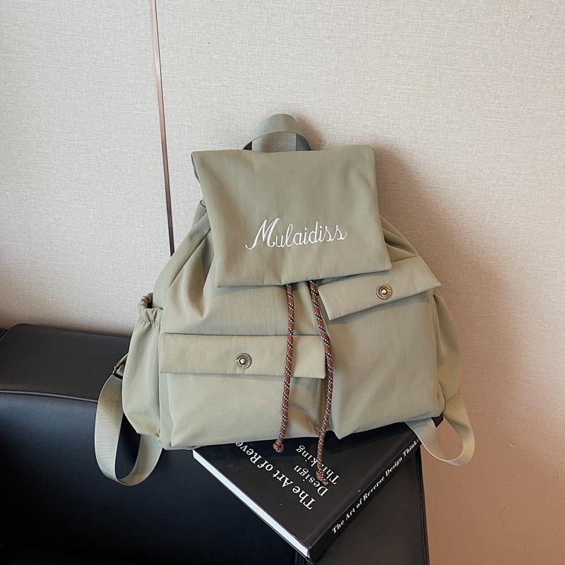 Summer New Casual Solid Color Large-capacity Backpack Fashionable and Popular School Travel Backpack