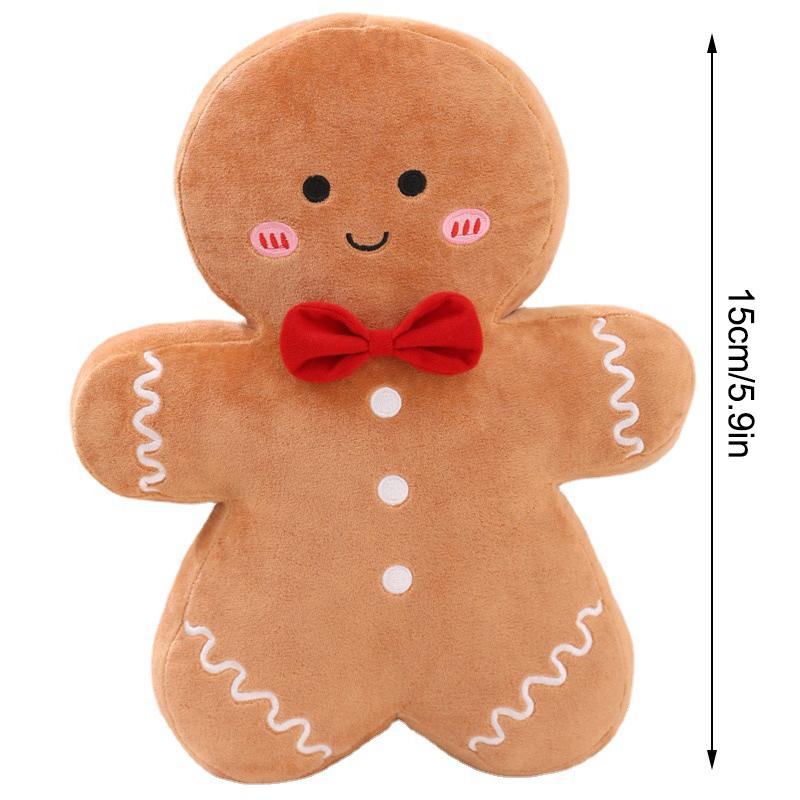 Christmas Decoration Toys Cute Gingerbread Man Plushie Toy Doll Cartoon Soft Anime Toy Pillow Home Decor Kids Gift