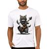TEEHUB Vintage 3D Cat Play Guitar Men T-Shirt Fashion Streetwear Short Sleeve T Shirts Hipster Music Tee Cool Tops