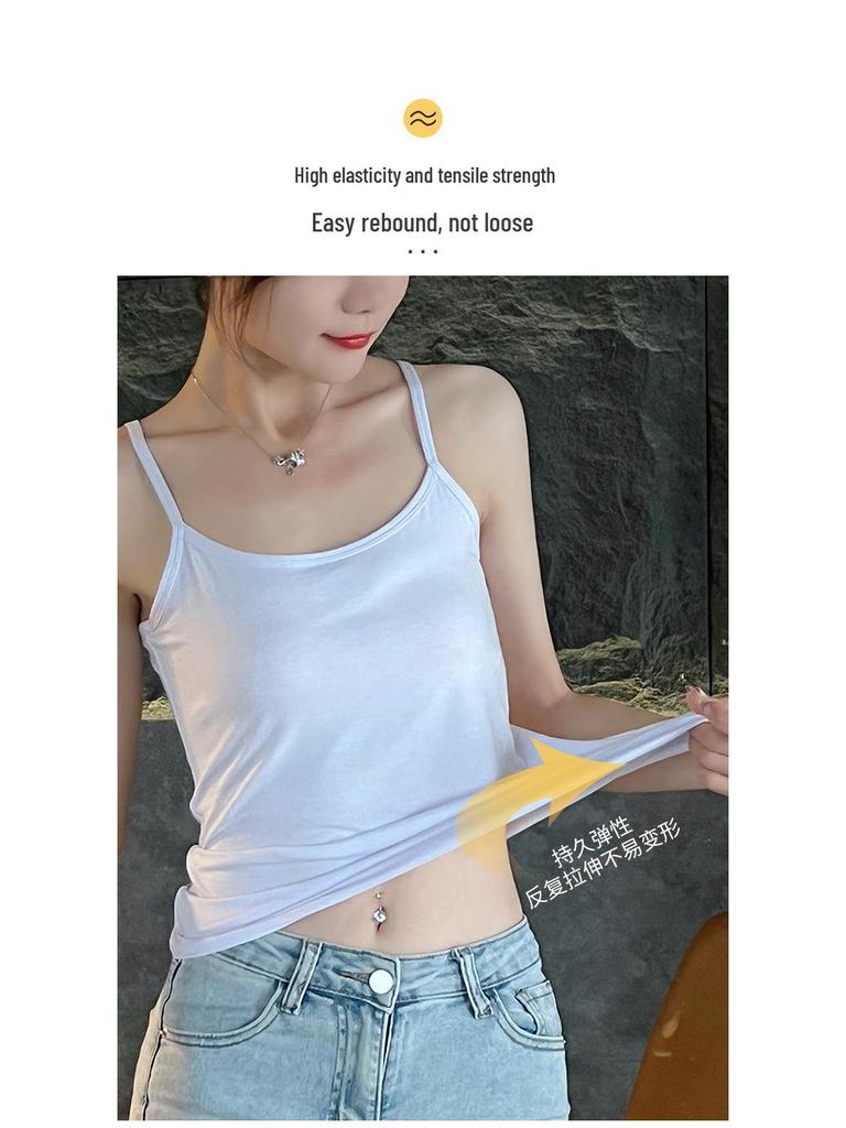 Women's Spring-Summer Modal Camisole: Breathable, Slimming, Seamless, Solid Color Base Layer