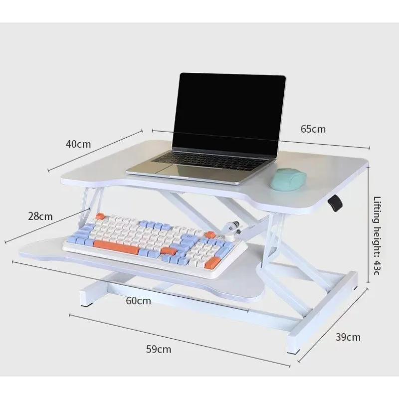 Pneumatic Standing Desk Laptop Table Foldable Adjustable Height Office Desktop Riser for Computer Notebook Workstation