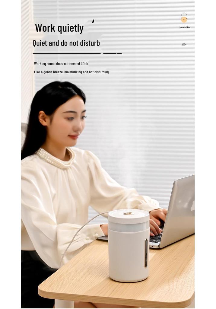 1L Large Silent Aromatherapy Humidifier with Ambient Light for Home or Office