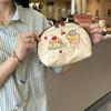 Cute Embroidered Printing Semicircle Coin Purse Cosmetic Bags Portable Travel Storage Bag Sundries Organizer Clutch Bags Gifts