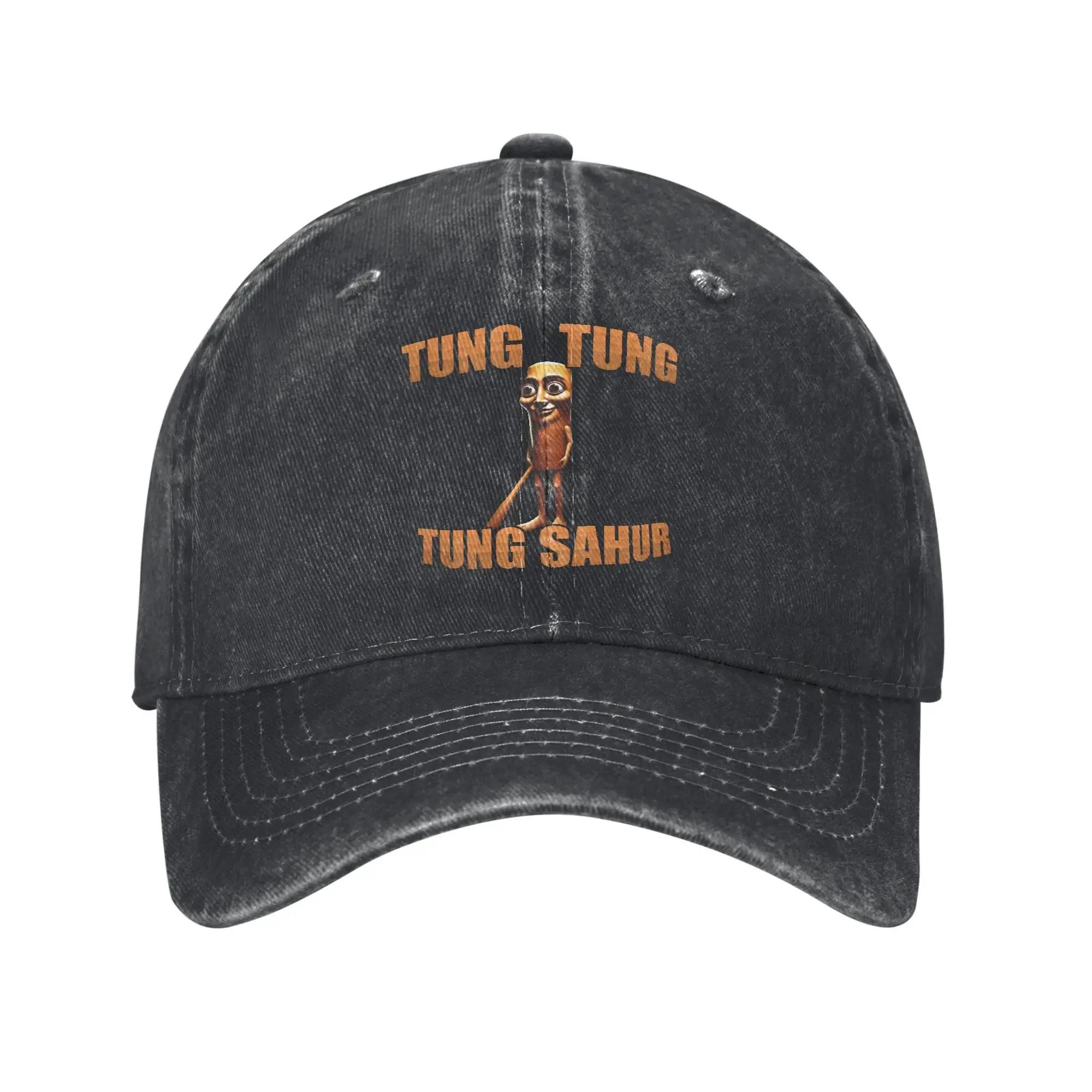 

Summer Tung Tung Tung Sahur Meme Baseball Cap Sun Italian Brainrot Print Washed Trucker Hat Men Retro Outdoor Gym Baseball Caps One Size