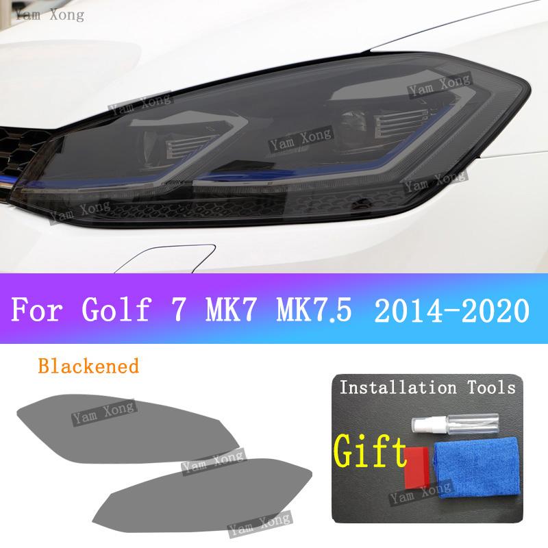For Volkswagen VW Golf 7 MK7 7.5 -2014 Car Headlight Tail Black Anti-Scratch Film Headlight Transparent Tail Protective Film