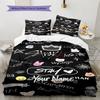 Custom Name Stray Kids Fan Art Bedding,Quilt Set Quilt Cover Pillowcase Home Birthday Gift (1 * Duvet Cover + 2 * Pillowcase, Without Core)