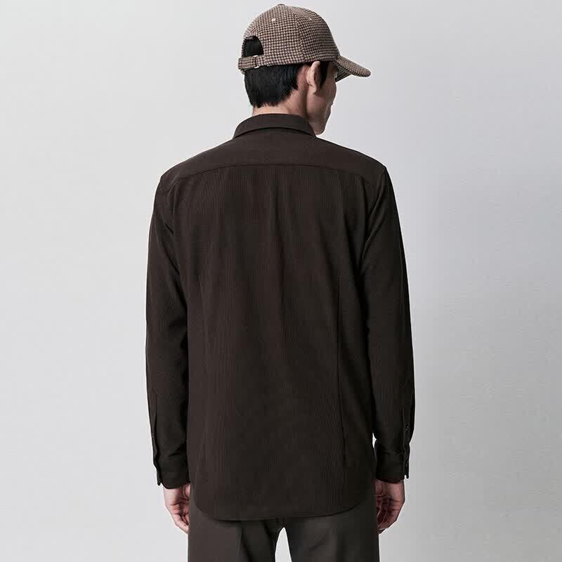 Baoxiniao Men's Thin Corduroy Long Sleeve Casual Shirt ESC243013U