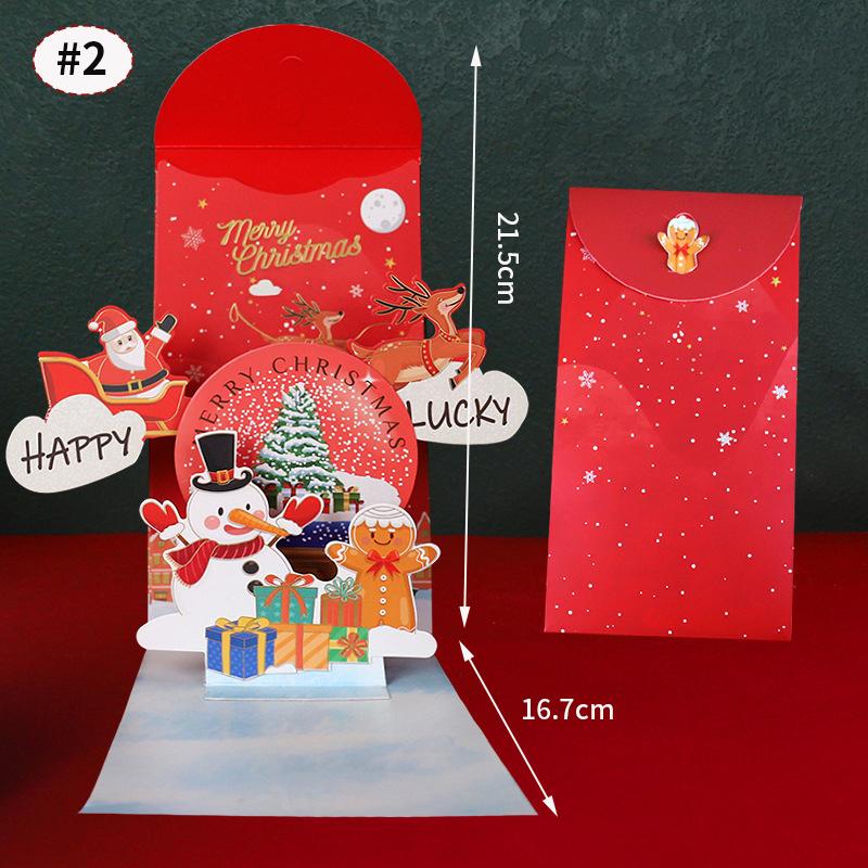 3D Christmas Tree Greeting Cards Desktop Decor Xmas Party Pop Up Card Postcard for Kids 2025 New Year Home Decoration Supplies