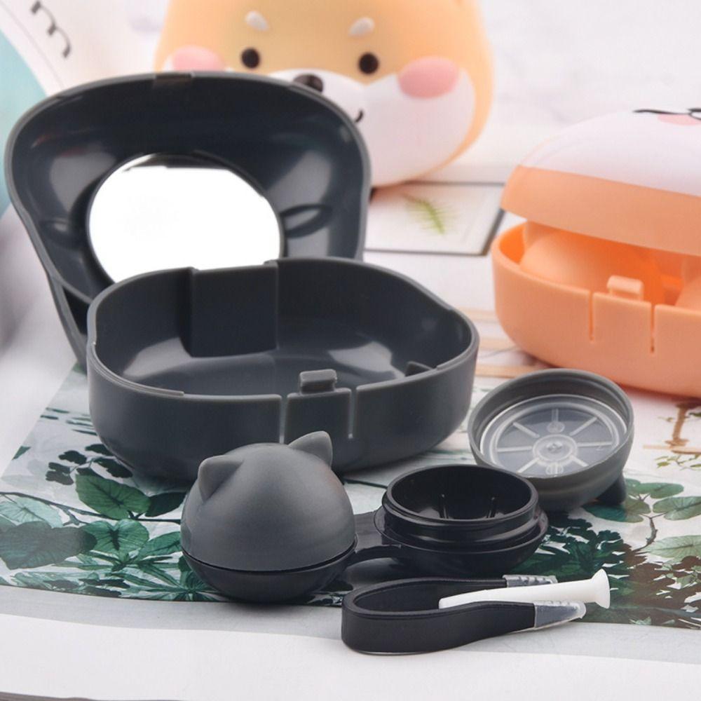 Cartoon Contact Lens Case Portable Contact Lens Storage Box Simple Contact Lens Care Box Travel