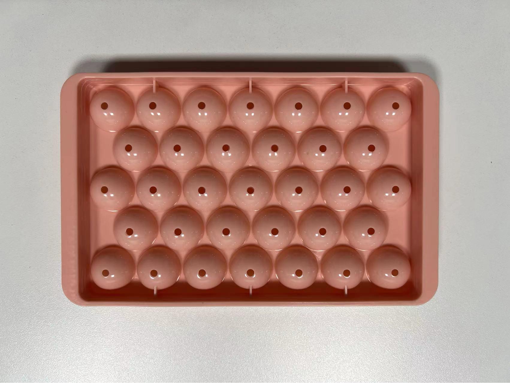 

Силиконовая форма для кубиков льда и контейнер для хранения круглых ледяных шариков - Красный инструмент для приготовления льда для домашней кухни