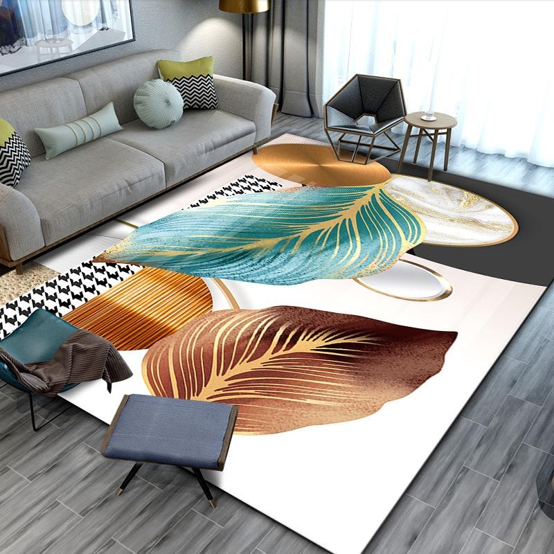 Europa Moderner Stil Gitterteppich Wohnzimmer Sofa Schlafzimmer Nachttisch Arbeitszimmer Eingangstür Teppich Rutschfest Mode Kunst Heimdekorationsmatte